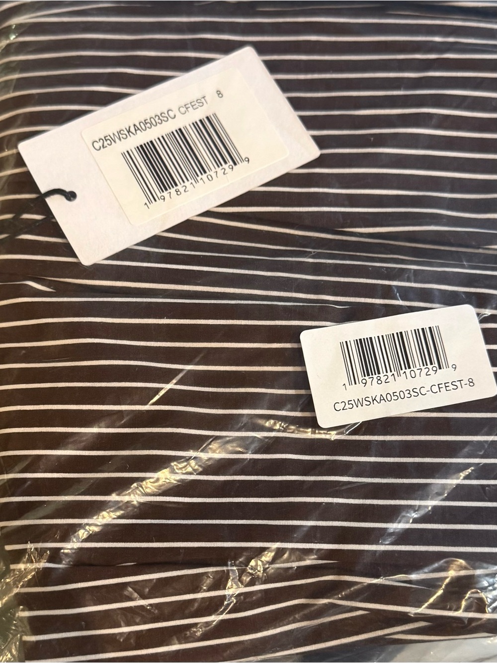 Few Moda Caara Vashti Skirt Coffee Brown White Stripe FWT - Picture 7 of 7
